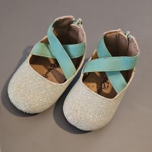 Sparkly Kids Dress Shoes with Teal Straps